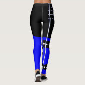Gitaar thema Leggings zwart en blauw (Achterkant)