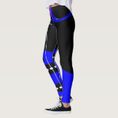 Gitaar thema Leggings zwart en blauw (Links)