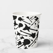 Gitaar Theme Paper Cups Papieren Bekers (Achterkant)