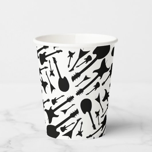 Gitaar Theme Paper Cups Papieren Bekers (Links)