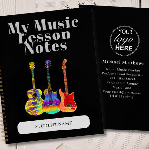 Gitaar Tutor Aangepaste Muziekles voor Studenten Notitieboek