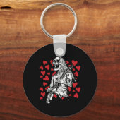 Gitaar Valentijnsdag Cool Rock Muzikant spelen Sleutelhanger (Voorkant)