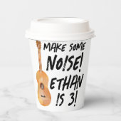 Gitaar Verjaardag Party Paper Cups - Muziek Verjaa Papieren Bekers (Voorkant)