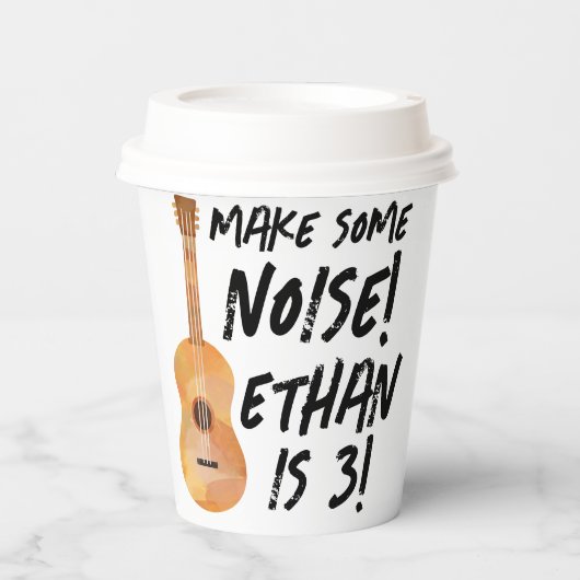 Gitaar Verjaardag Party Paper Cups - Muziek Verjaa Papieren Bekers (Voorkant)