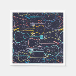 Gitaar verjaardagsfeest muziek servet