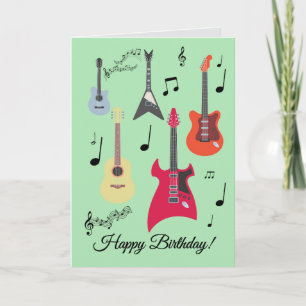 Gitaar verjaardagskaart feestdagen kaart