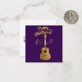 Gitaar Verjaardagslied Notitiekaartje (Voorkant / Achterkant in situ)