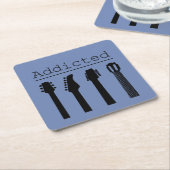 gitaar verslaafd kartonnen onderzetters (Schuin)