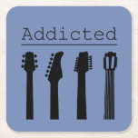 gitaar verslaafd kartonnen onderzetters<br><div class="desc">gitaar verslaafd</div>