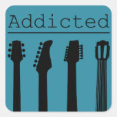 gitaar verslaafd vierkante sticker (Voorkant)