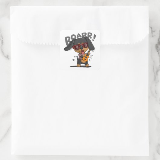 gitaar vierkante sticker (Tas)