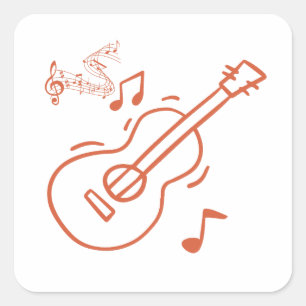 gitaar vierkante sticker