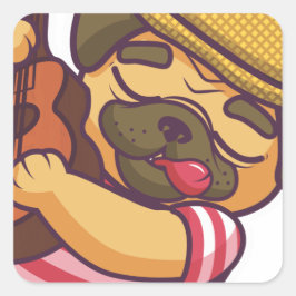 gitaar vierkante sticker