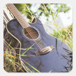  gitaar vierkante sticker
