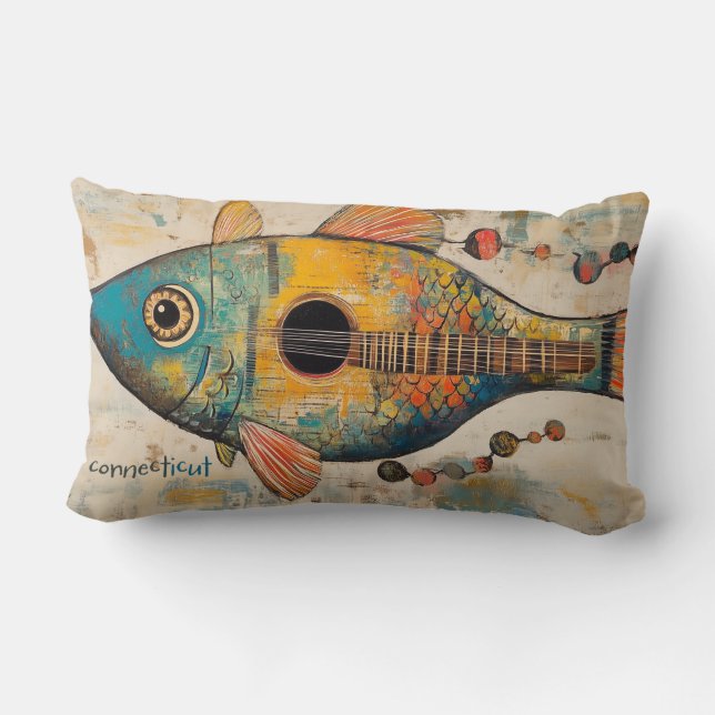 Gitaar Vis Sierkussen Kussen (Achterkant)