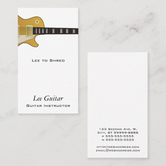 gitaar visitekaartje (Voorkant / Achterkant)
