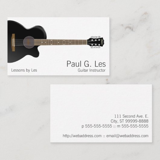 gitaar visitekaartje (Voorkant / Achterkant)