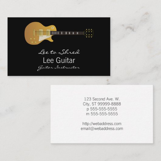 gitaar visitekaartje (Voorkant / Achterkant)