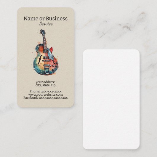 gitaar visitekaartje (Voorkant / Achterkant)