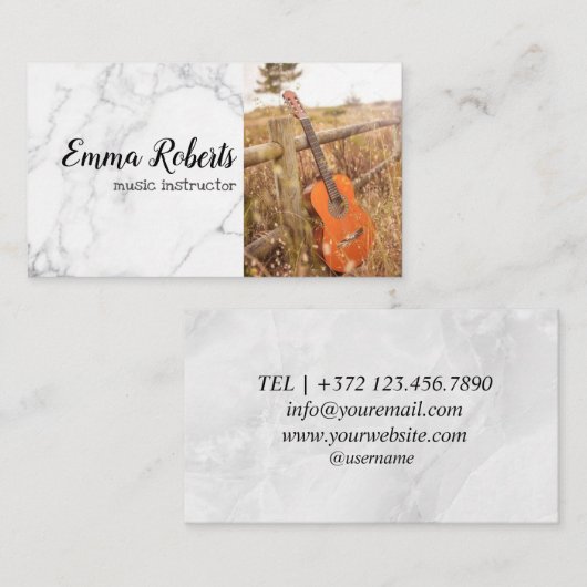 Gitaar | Visitekaartje muziekinstructeur (Voorkant / Achterkant)