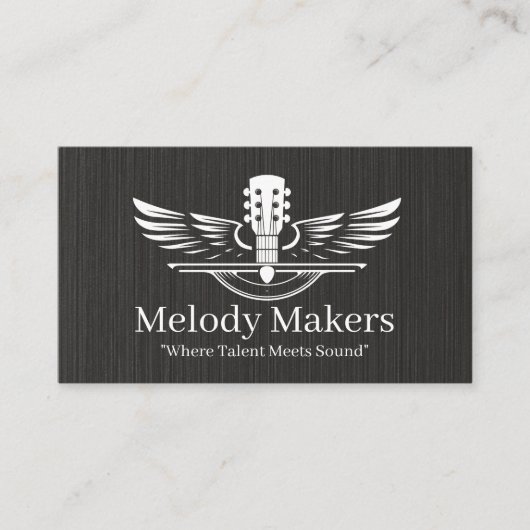 Gitaar Vleugels Logo | Muziek Visitekaartje (Voorkant)