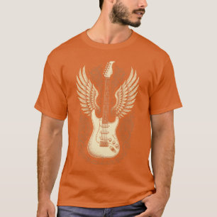 Gitaar Vleugels Vintage Retro 80s Muziek Kunst jon T-shirt