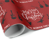 Gitaar voor familie of bedrijf cadeaupapier (Rol Hoek)