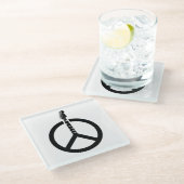 Gitaar Vredesteken Glazen Onderzetter (Schuin)