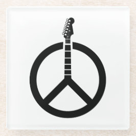 Gitaar Vredesteken Glazen Onderzetter