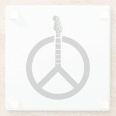 Gitaar Vredesteken Glazen Onderzetter (Achterkant)