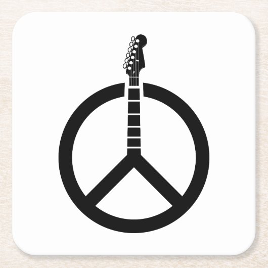 Gitaar Vredesteken Kartonnen Onderzetters (Voorkant)