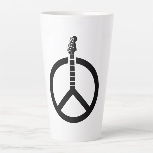 Gitaar Vredesteken Latte Mok (Voorkant)