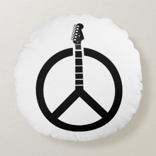 Gitaar Vredesteken Rond Kussen