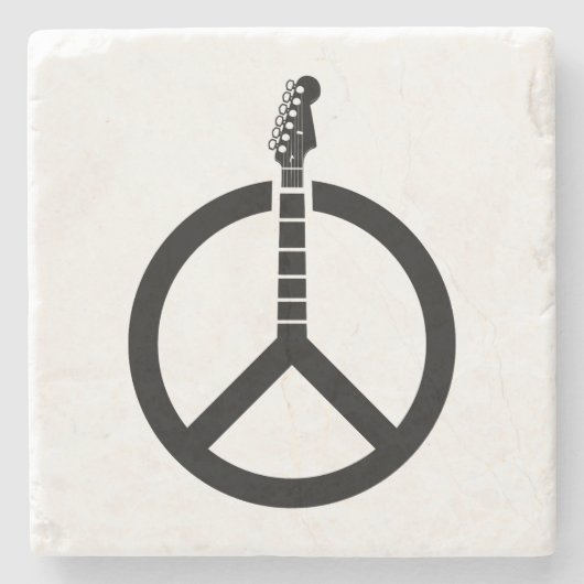 Gitaar Vredesteken Stenen Onderzetter (Voorkant)