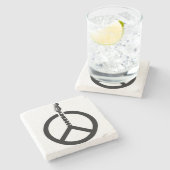 Gitaar Vredesteken Stenen Onderzetter (Zijkant)