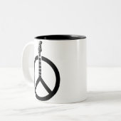 Gitaar Vredesteken Tweekleurige Koffiemok (Voorkant links)