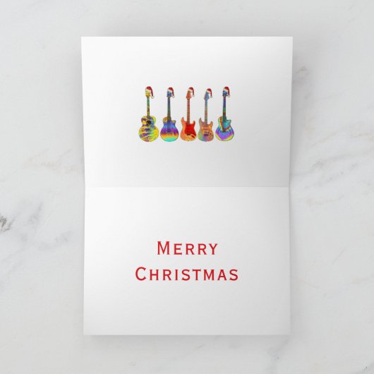 Gitaar Vrolijke Kerstmis Grappige Psychedelische M Feestdagen Kaart (Binnen)