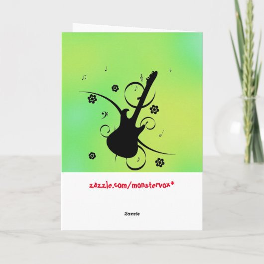 Gitaar wenskaart kaart (Achterkant)
