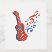 gitaar wijn etiket (Enkel label)