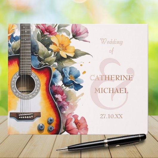 Gitaar Wildflower Ampersand Musical Wedding Gastenboek
