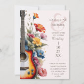 Gitaar Wildflower Ampersand Musical Wedding Kaart (Voorkant)