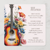 Gitaar Wildflower Ampersand Musical Wedding Menu (Voorkant)