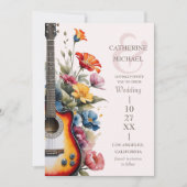 Gitaar Wildflower Ampersand Musical Wedding Save The Date (Voorkant)