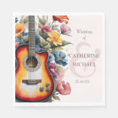 Gitaar Wildflower Ampersand Musical Wedding Servet (Voorkant)