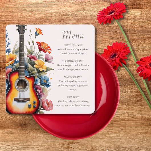 Gitaar Wildflower Ampersand Muzikale Bruiloft Menu