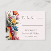 Gitaar Wildflower Musical Country Spring Wedding Plaatskaartje (Voorkant)