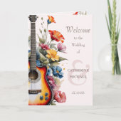Gitaar Wildflower Musical Country Spring Wedding Programma (Voorkant)