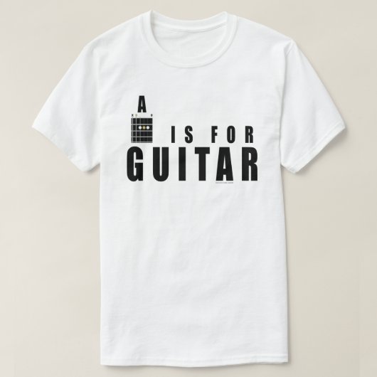 Gitaarakkoord A is voor gitaar T-shirt (Design voorkant)