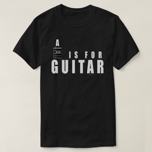Gitaarakkoord A is voor gitaar T-shirt (Design voorkant)