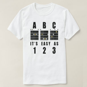 Gitaarakkoorden ABC It's Easy As 123 T-shirt